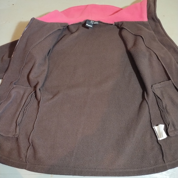 Bench Brown & Pink Zip Up Fleece Jacket Sweater Size Small - Picture 5 of 11